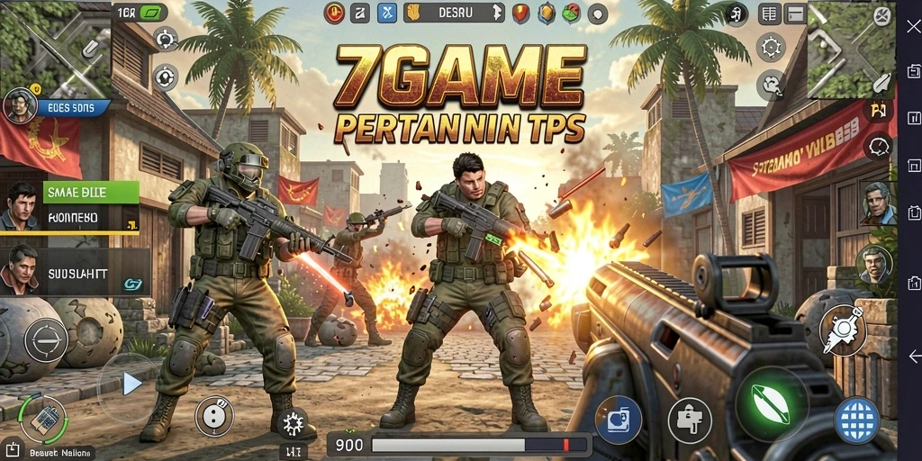 Tampilan seru gameplay TPS di 7GAME menunjukkan aksi mendebarkan.