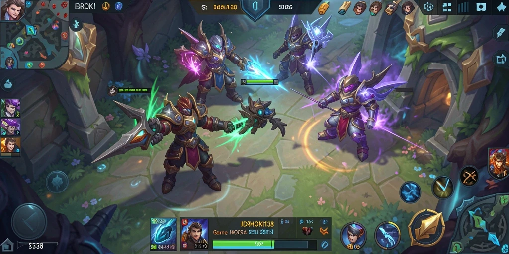 Screenshot utama IDRHOKI138 menampilkan aksi seru gameplay MOBA.