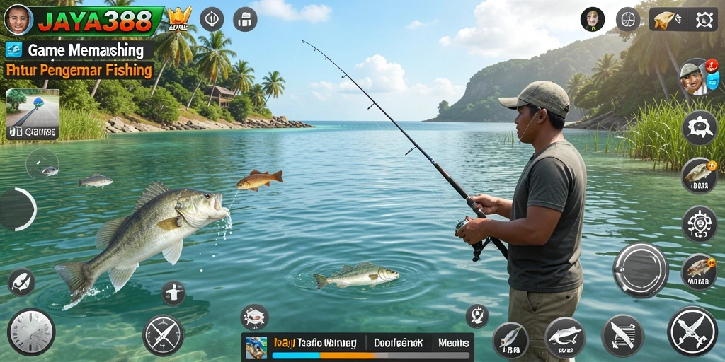Tampilan gameplay JAYA388 yang menarik saat memancing ikan.