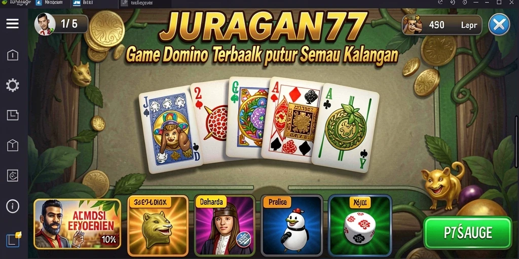 Gameplay seru JURAGAN77 dalam aksi Domino.