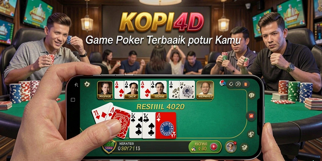 Screenshot gameplay KOPI4D menampilkan suasana seru permainan poker.