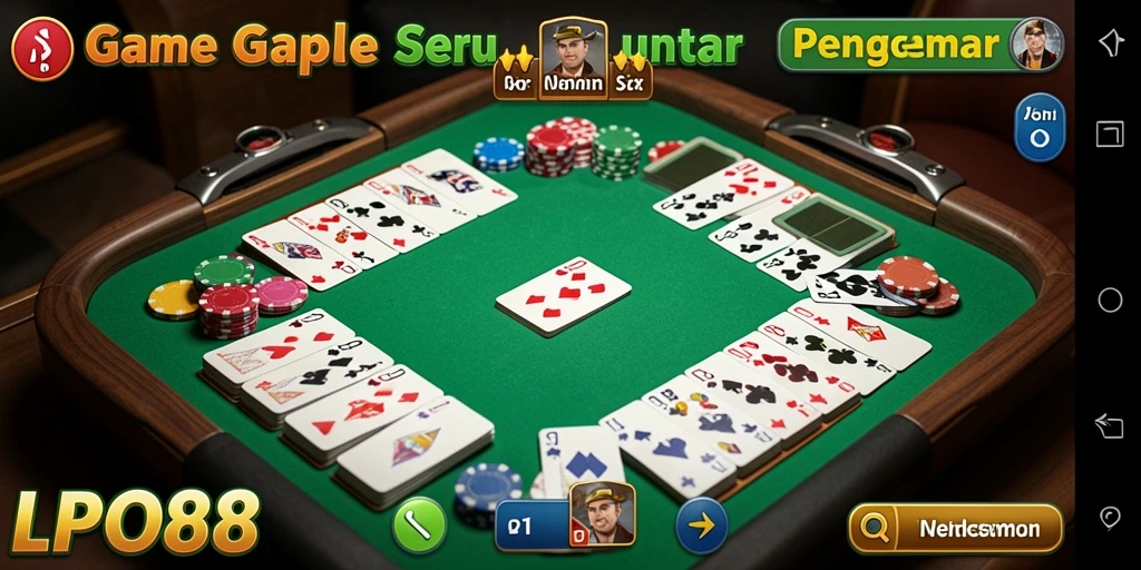 Screenshot utama LPO88 menampilkan aksi seru dari gameplay Gaple.