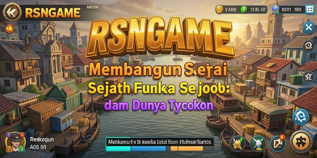 Screenshot gameplay RSNGAME yang menunjukkan pembangunan bisnis Tycoon.