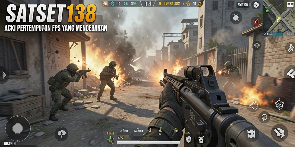 Tampilan gameplay SATSET138 yang penuh aksi FPS.
