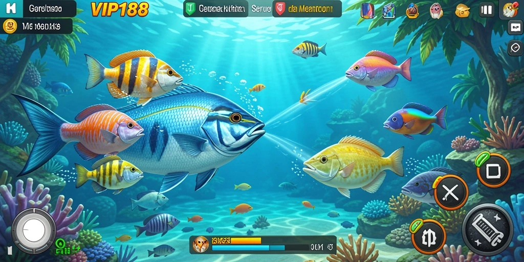 Gameplay seru dalam VIP188 saat menembak ikan.